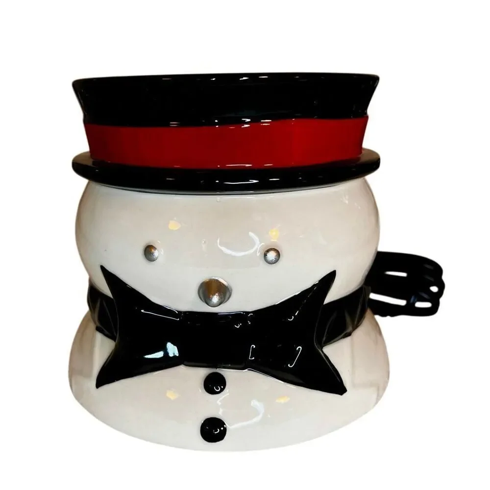 Yankee Candle Black Tie Snowman Scenterpiece Easy Meltcup Plug In Warmer New